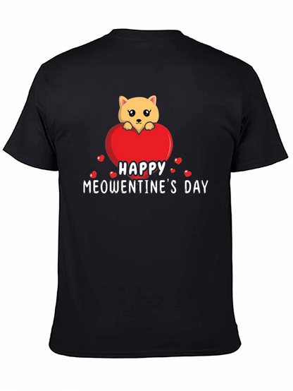 Happy Meowentines Day Black T-Shirt