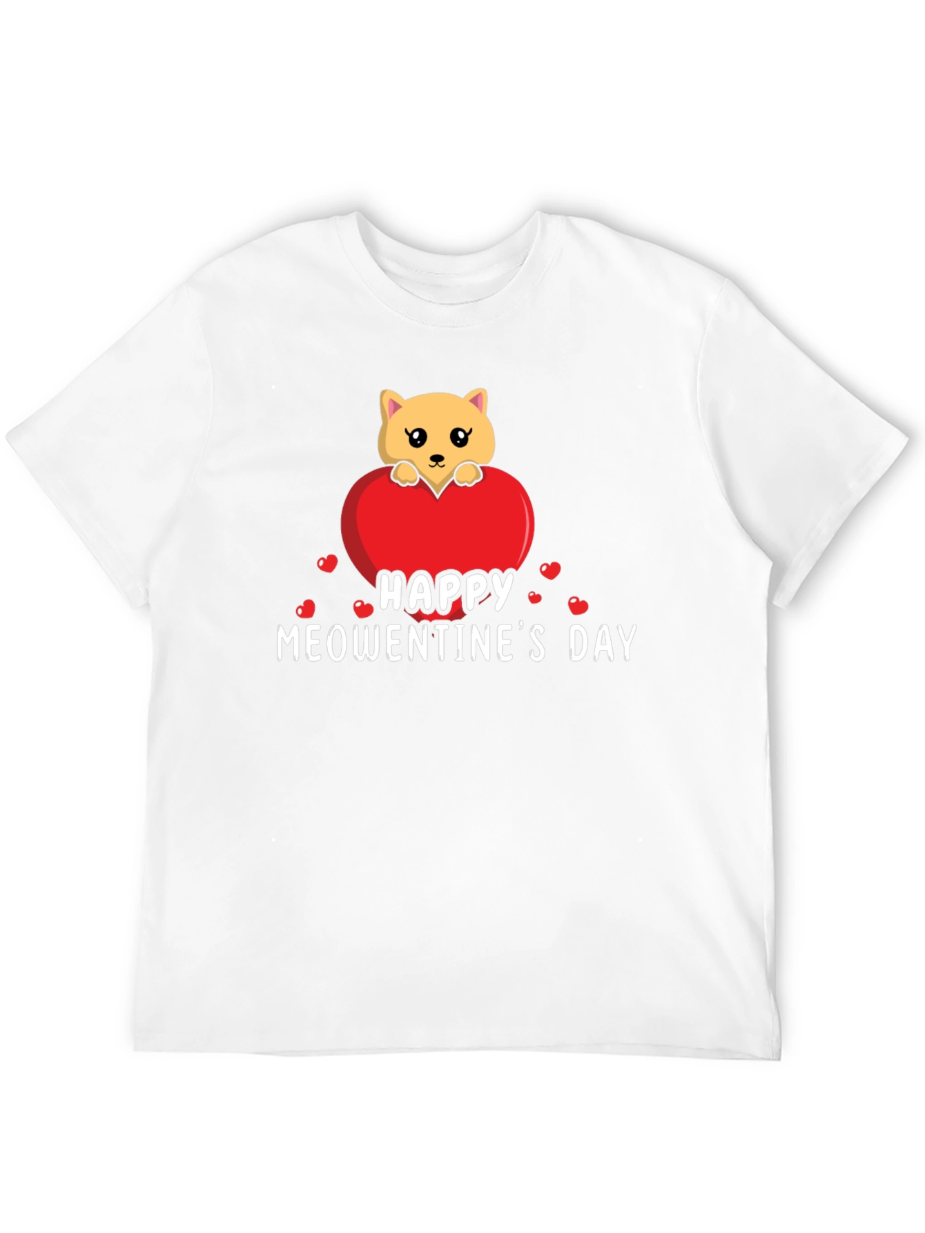 Happy Meowentines Day Black T-Shirt