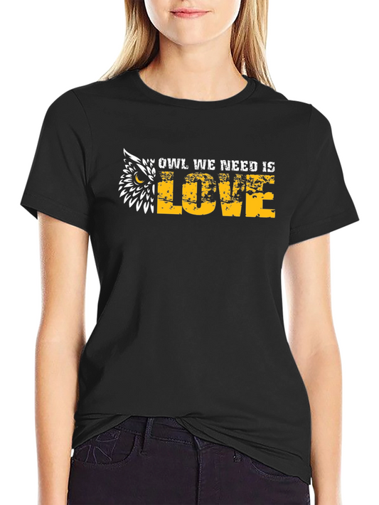 Owl We Need Is Love Graphic Tee - Mens Black T-Shirt