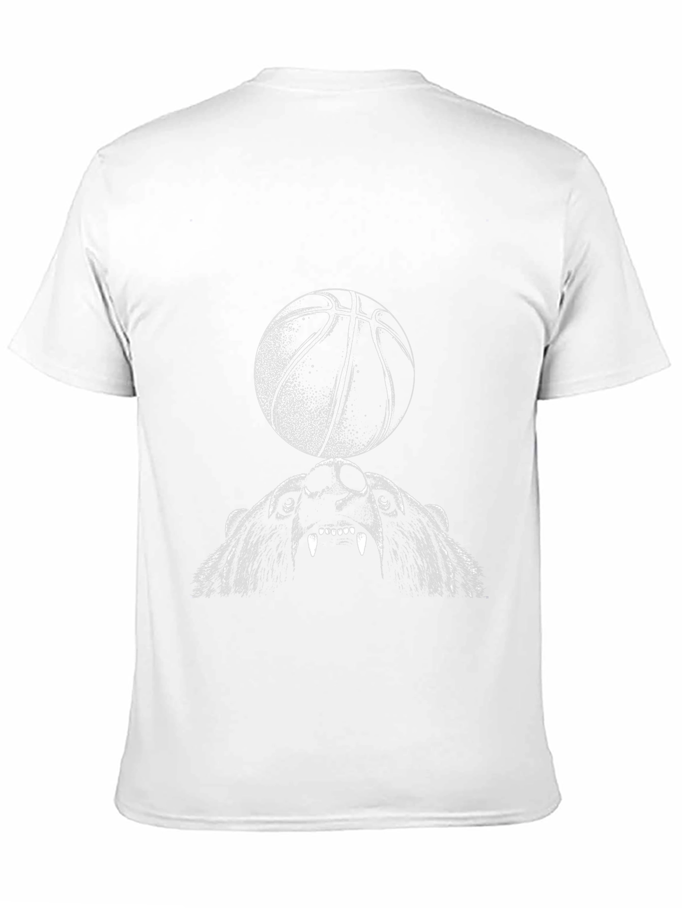 Bear and Basketball Graphic Tee - Black