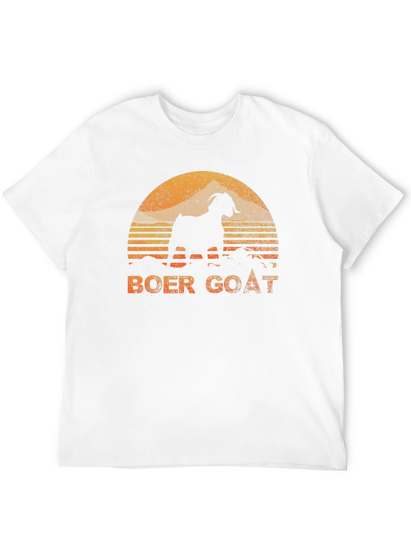 Boer Goat Sunset Graphic Tee - Black Cotton T-Shirt