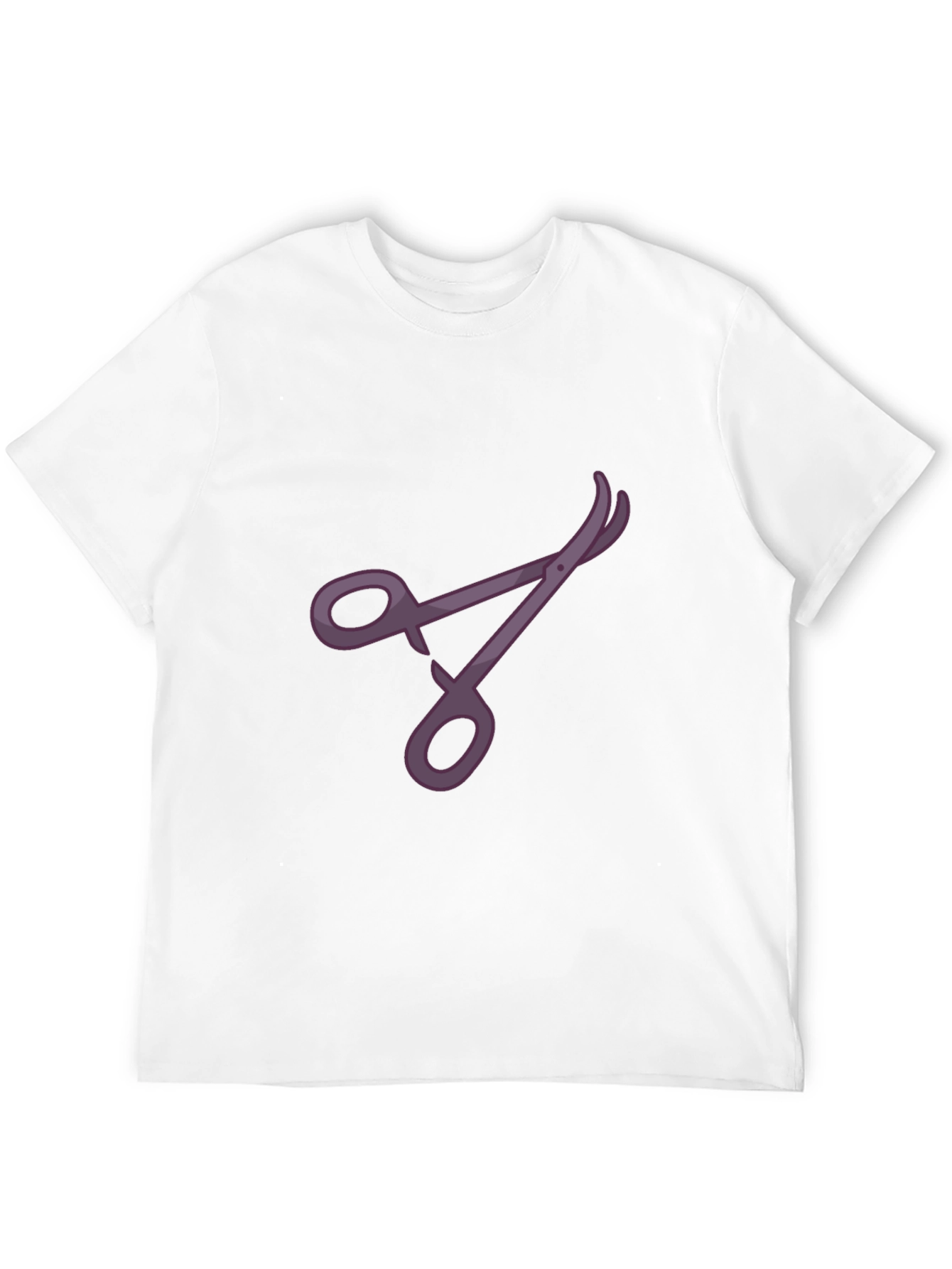 Stylish Black T-Shirt with Purple Scissors Design