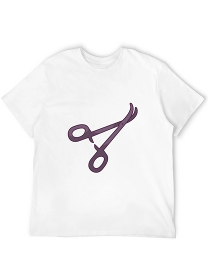 Stylish Black T-Shirt with Purple Scissors Design