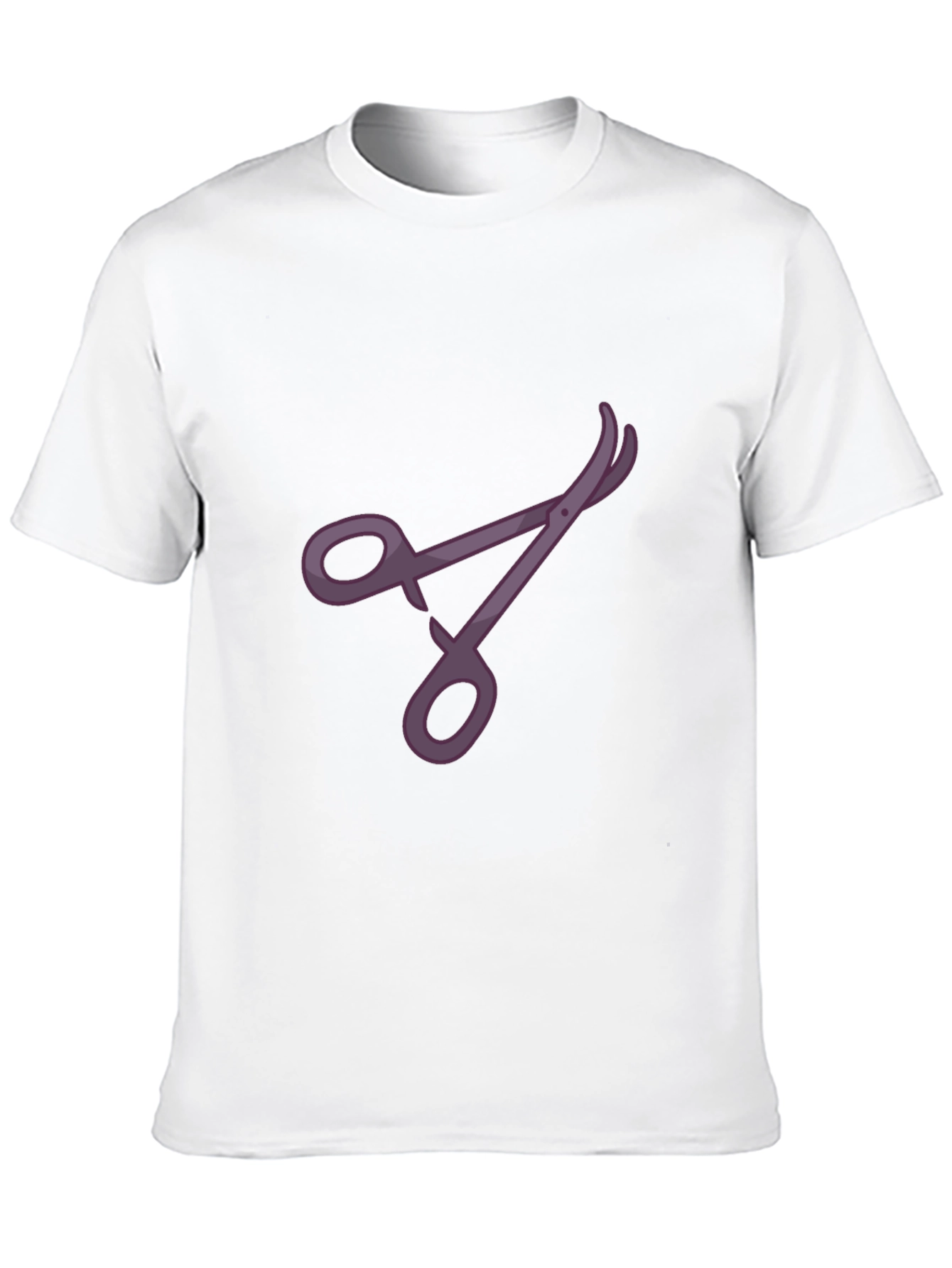 Stylish Black T-Shirt with Purple Scissors Design
