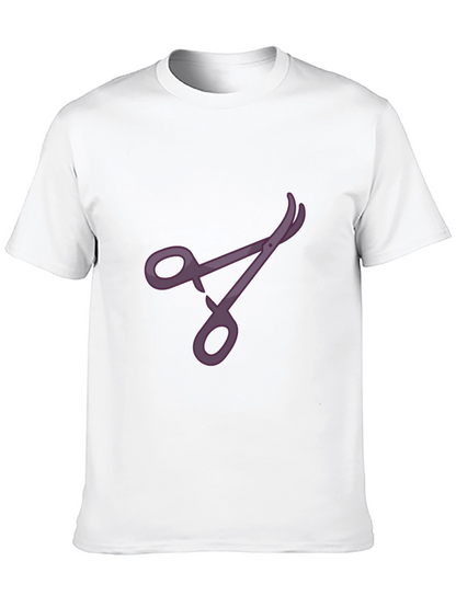 Stylish Black T-Shirt with Purple Scissors Design