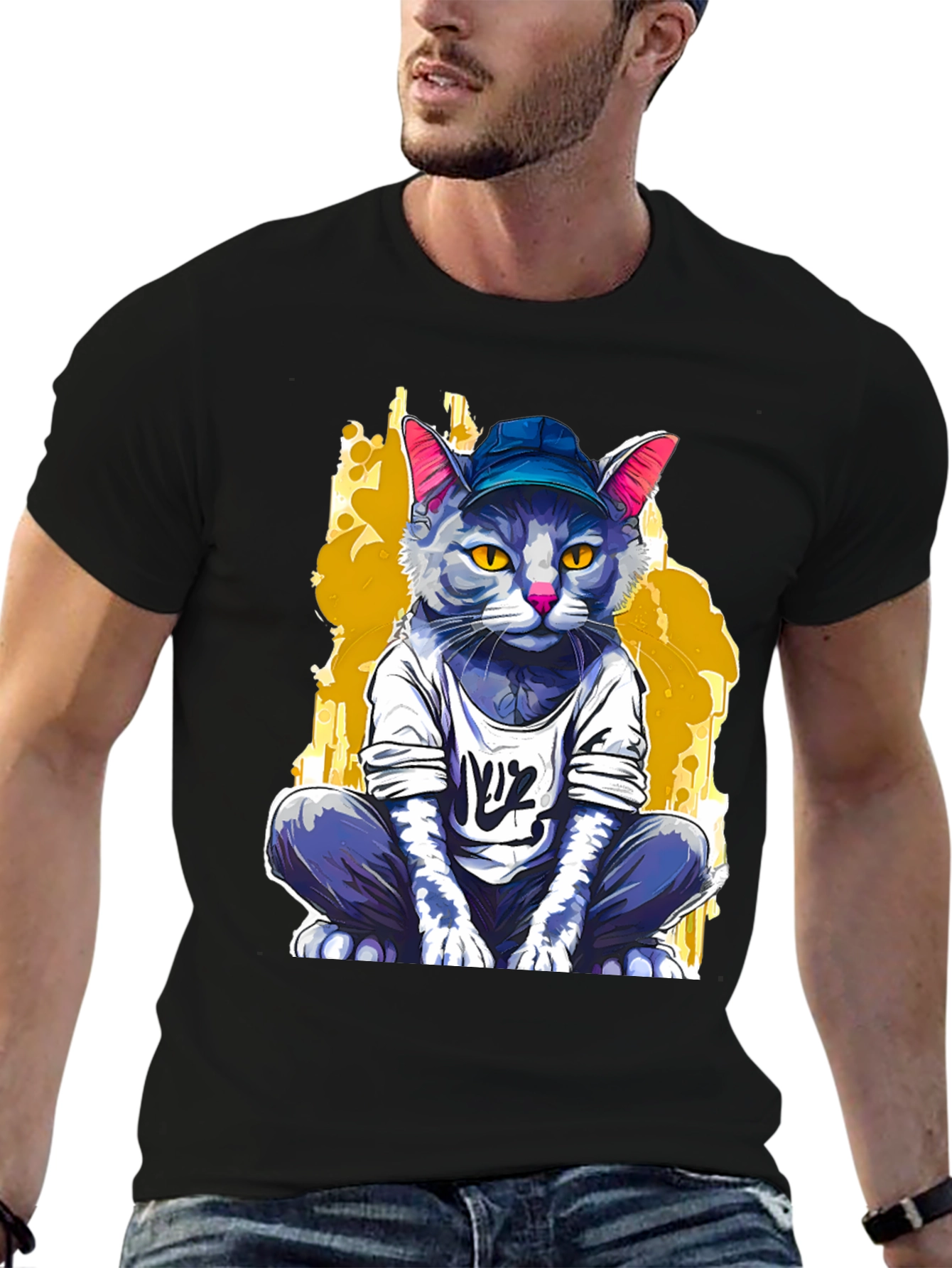 Cool Cat Graphic Tee - Trendy Streetwear