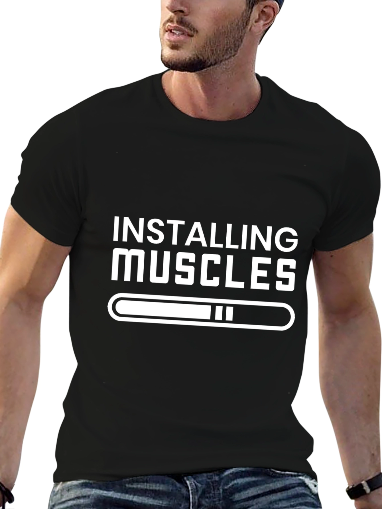 Installing Muscles T-Shirt - Gym Humor Tee