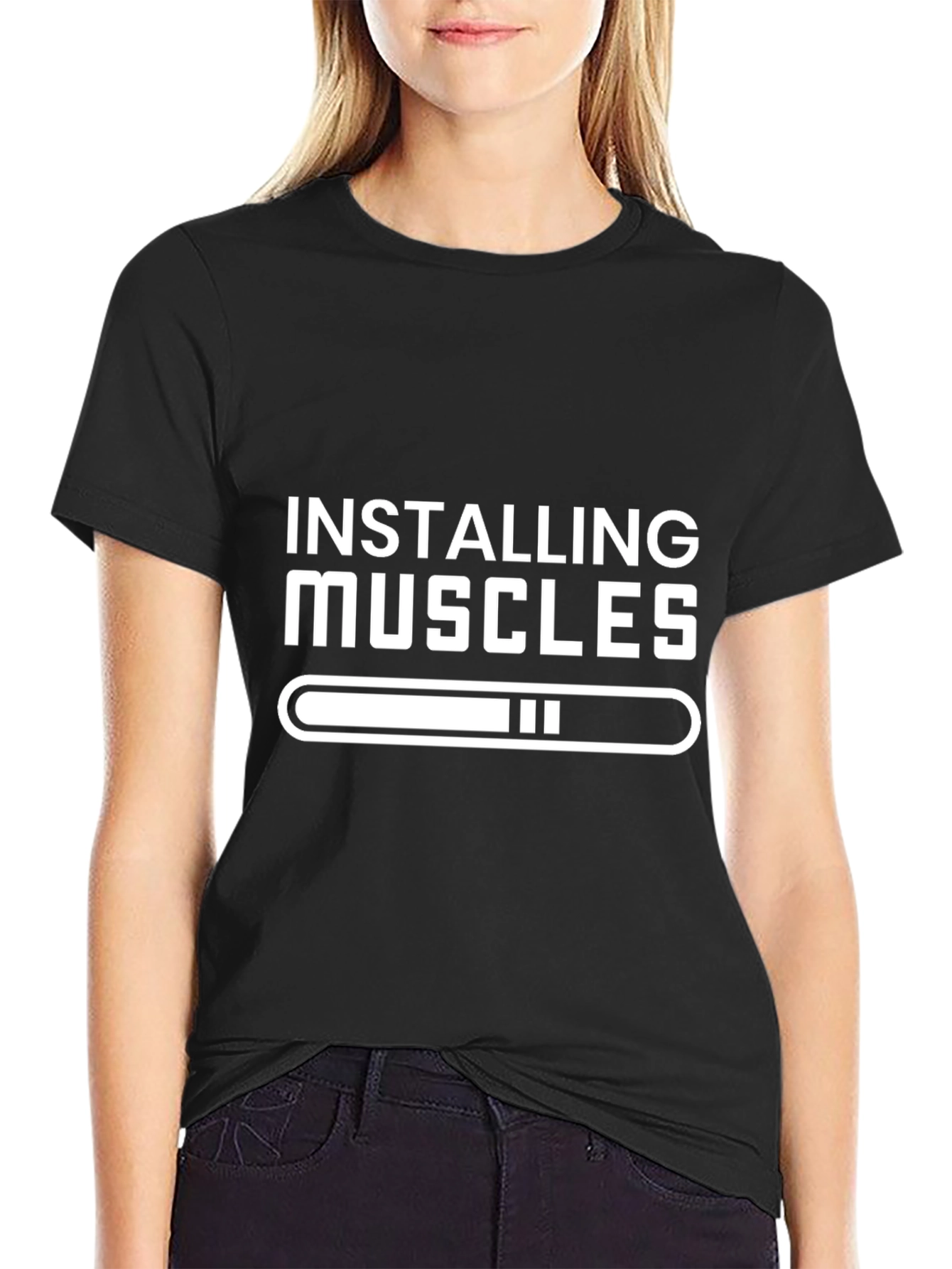 Installing Muscles T-Shirt - Gym Humor Tee