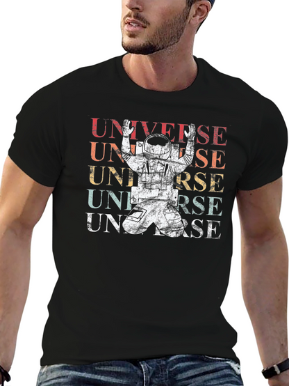 Retro Universe Astronaut Graphic T-Shirt