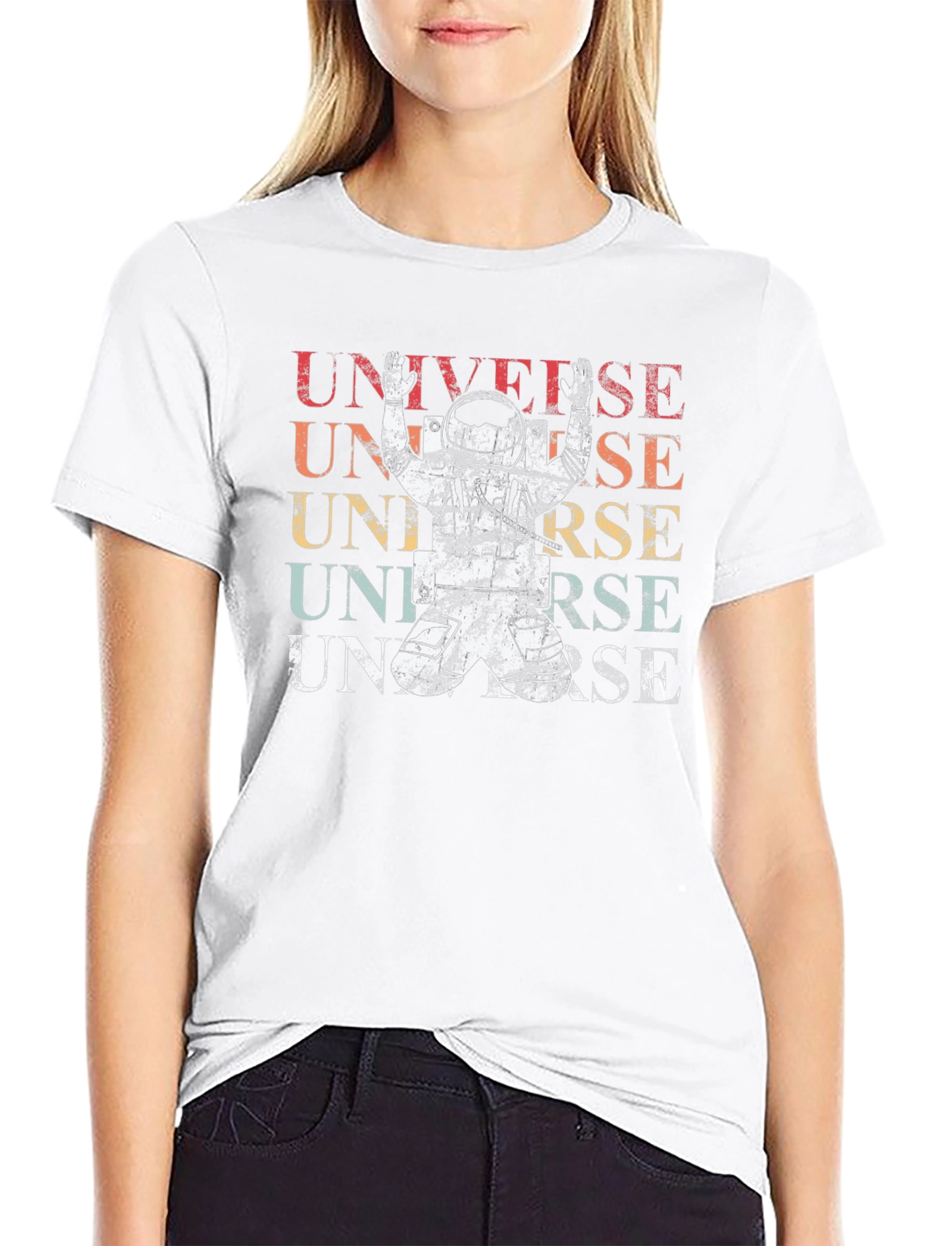 Retro Universe Astronaut Graphic T-Shirt