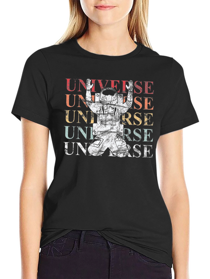 Retro Universe Astronaut Graphic T-Shirt