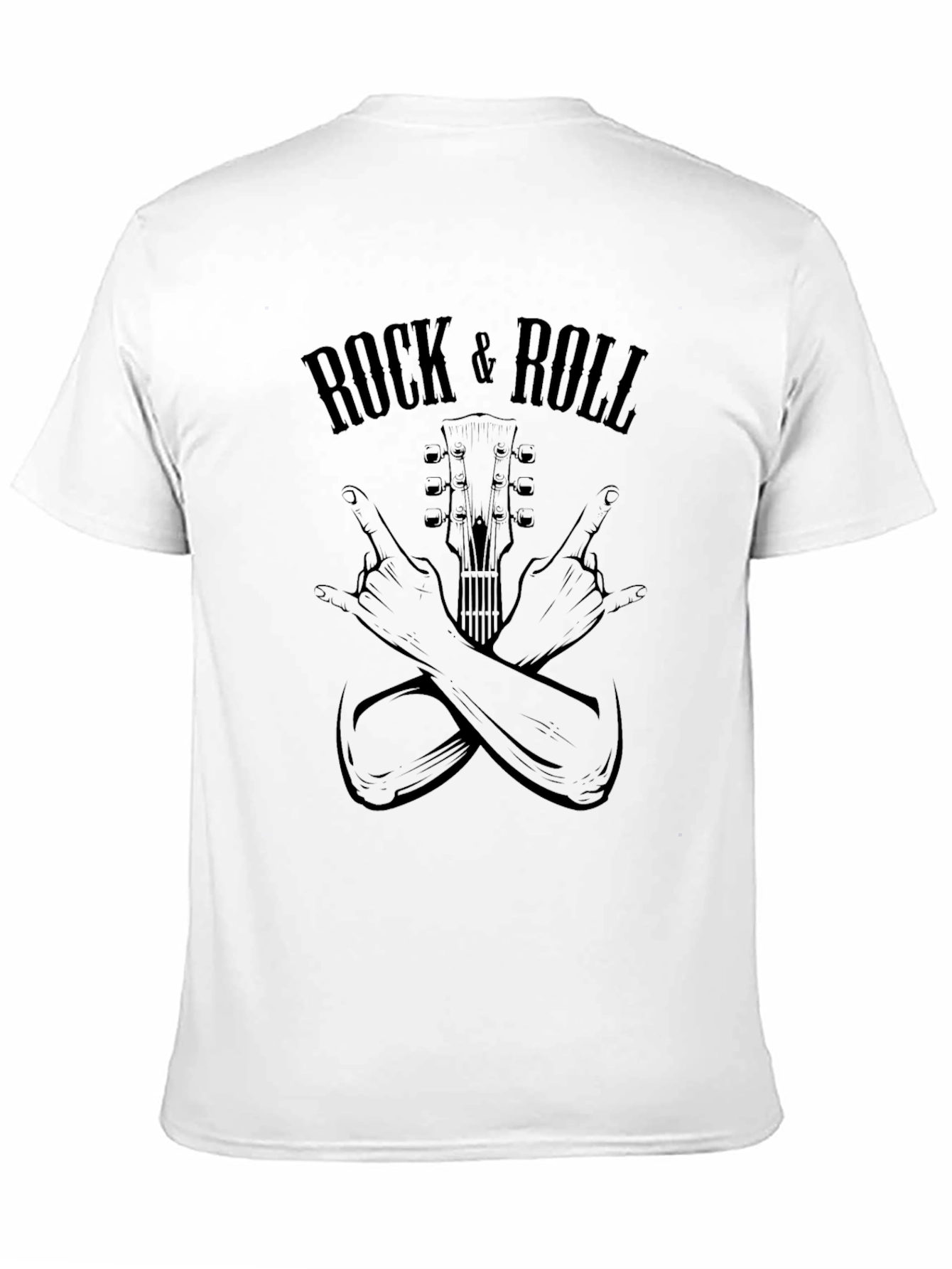 Rock & Roll Graphic Print Black T-Shirt