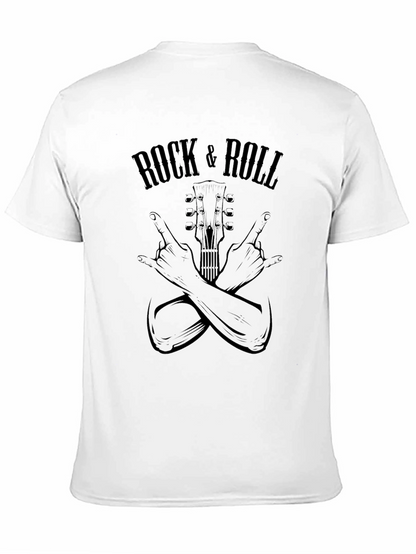 Rock & Roll Graphic Print Black T-Shirt