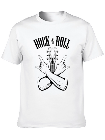 Rock & Roll Graphic Print Black T-Shirt