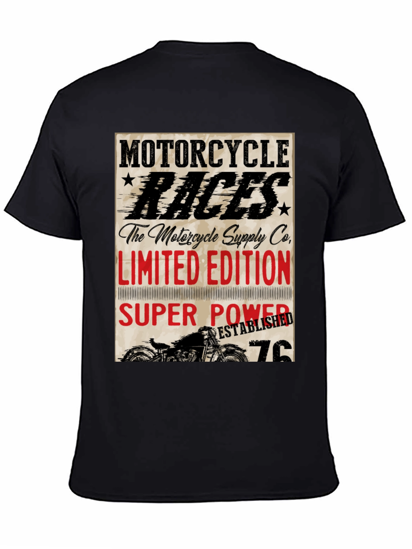 Motorcycle Races Limited Edition Black T-Shirt