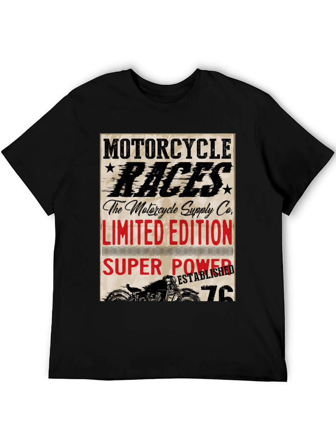 Motorcycle Races Limited Edition Black T-Shirt