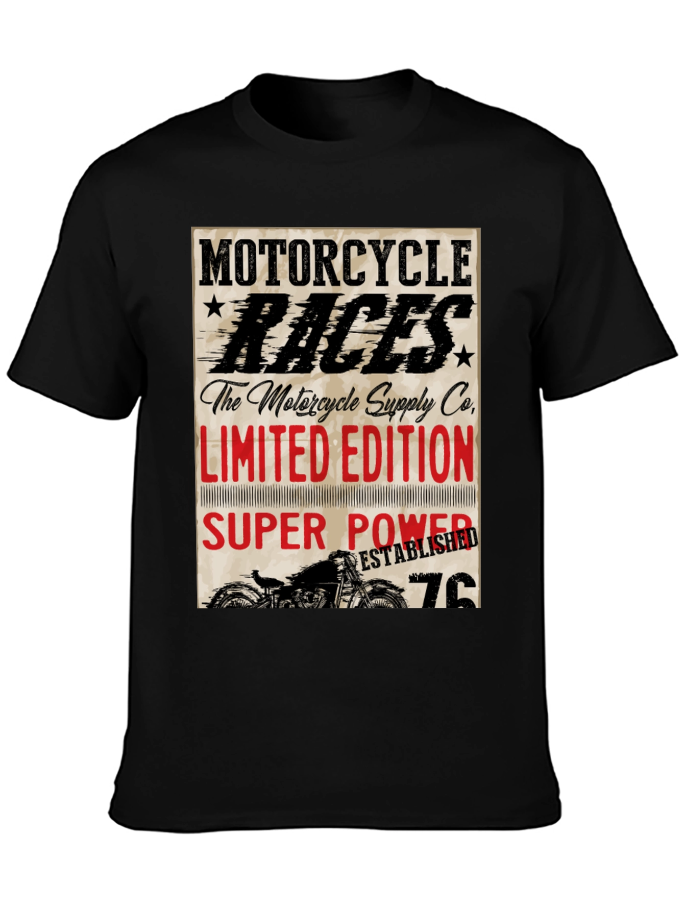 Motorcycle Races Limited Edition Black T-Shirt
