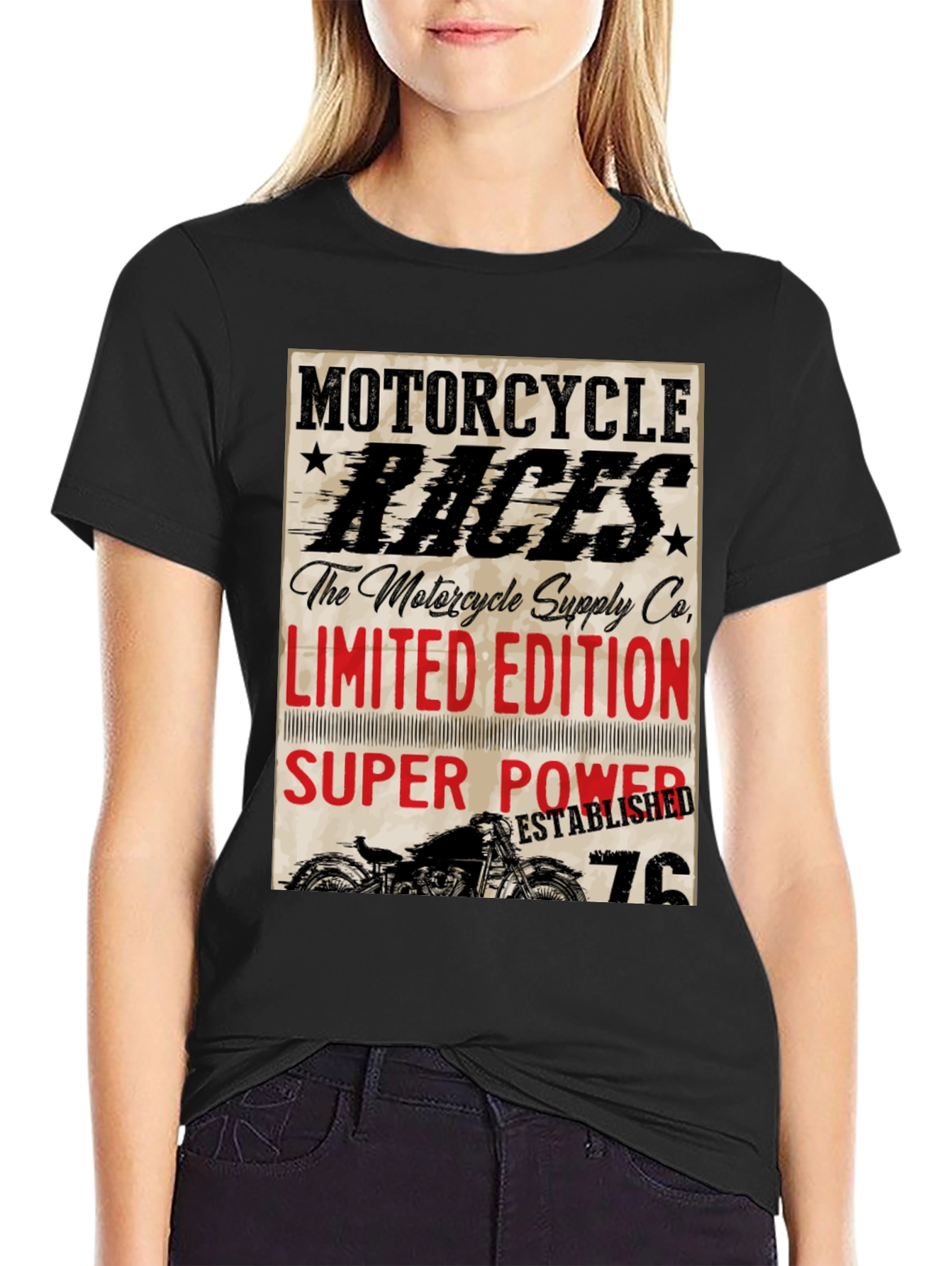 Motorcycle Races Limited Edition Black T-Shirt