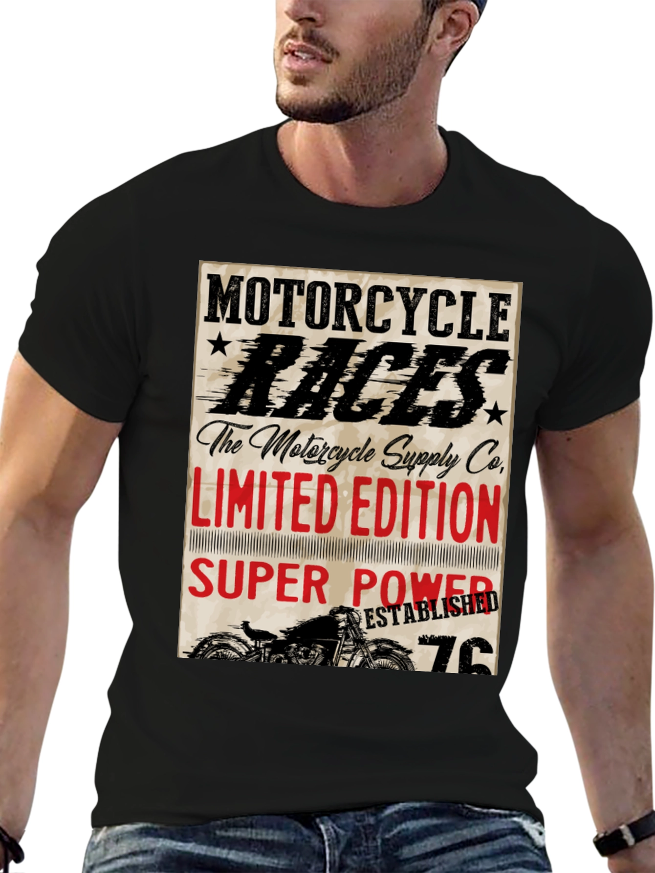 Motorcycle Races Limited Edition Black T-Shirt