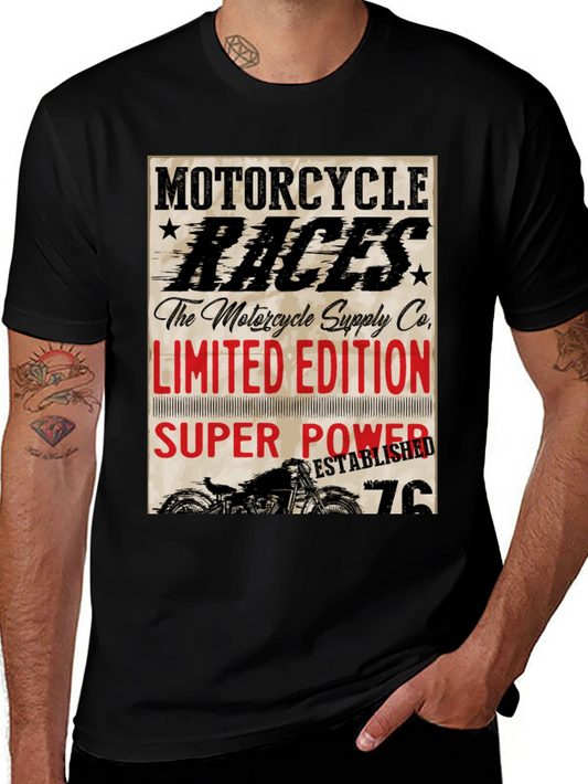 Motorcycle Races Limited Edition Black T-Shirt