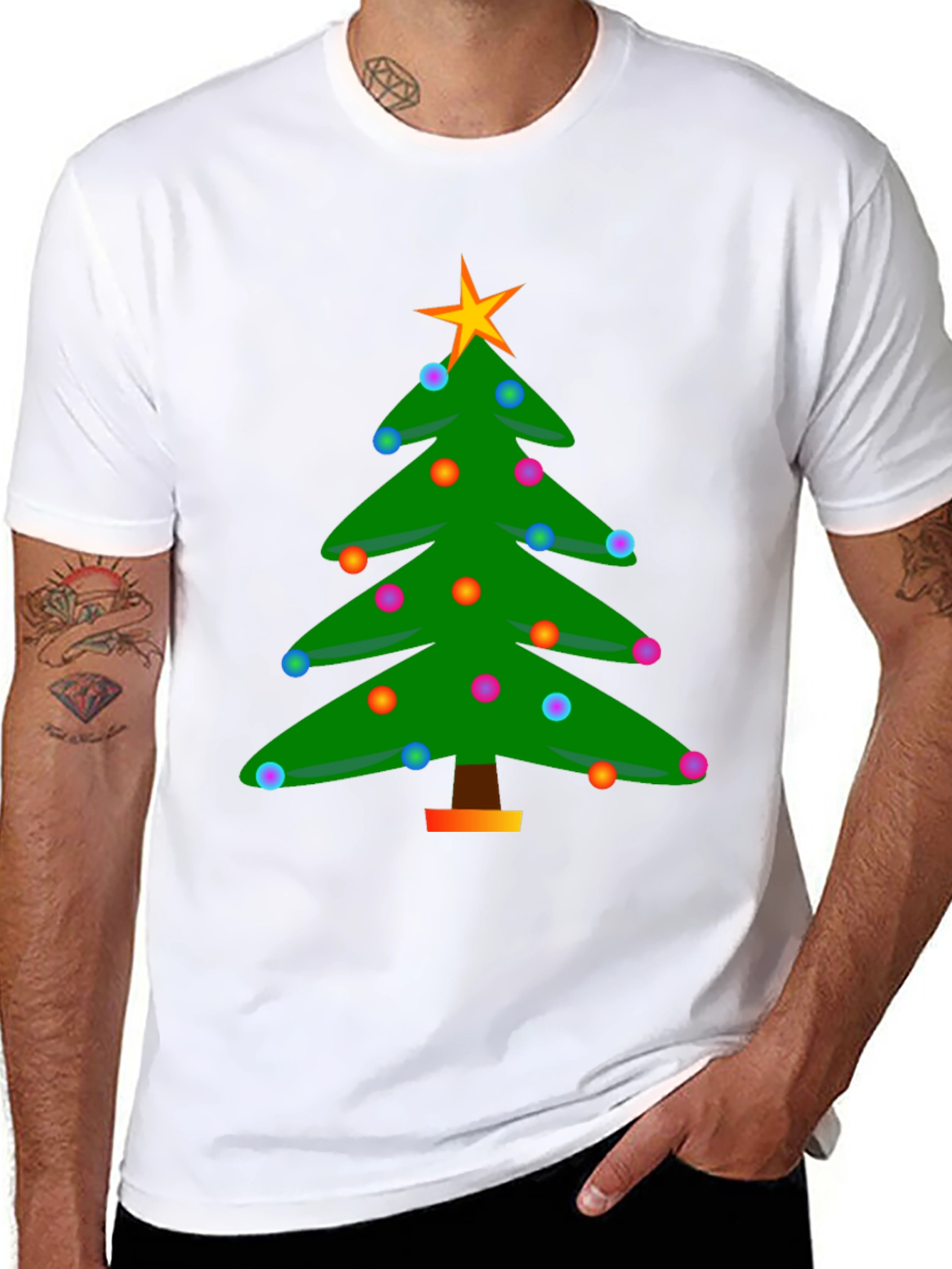 Festive Christmas Tree Graphic T-Shirt