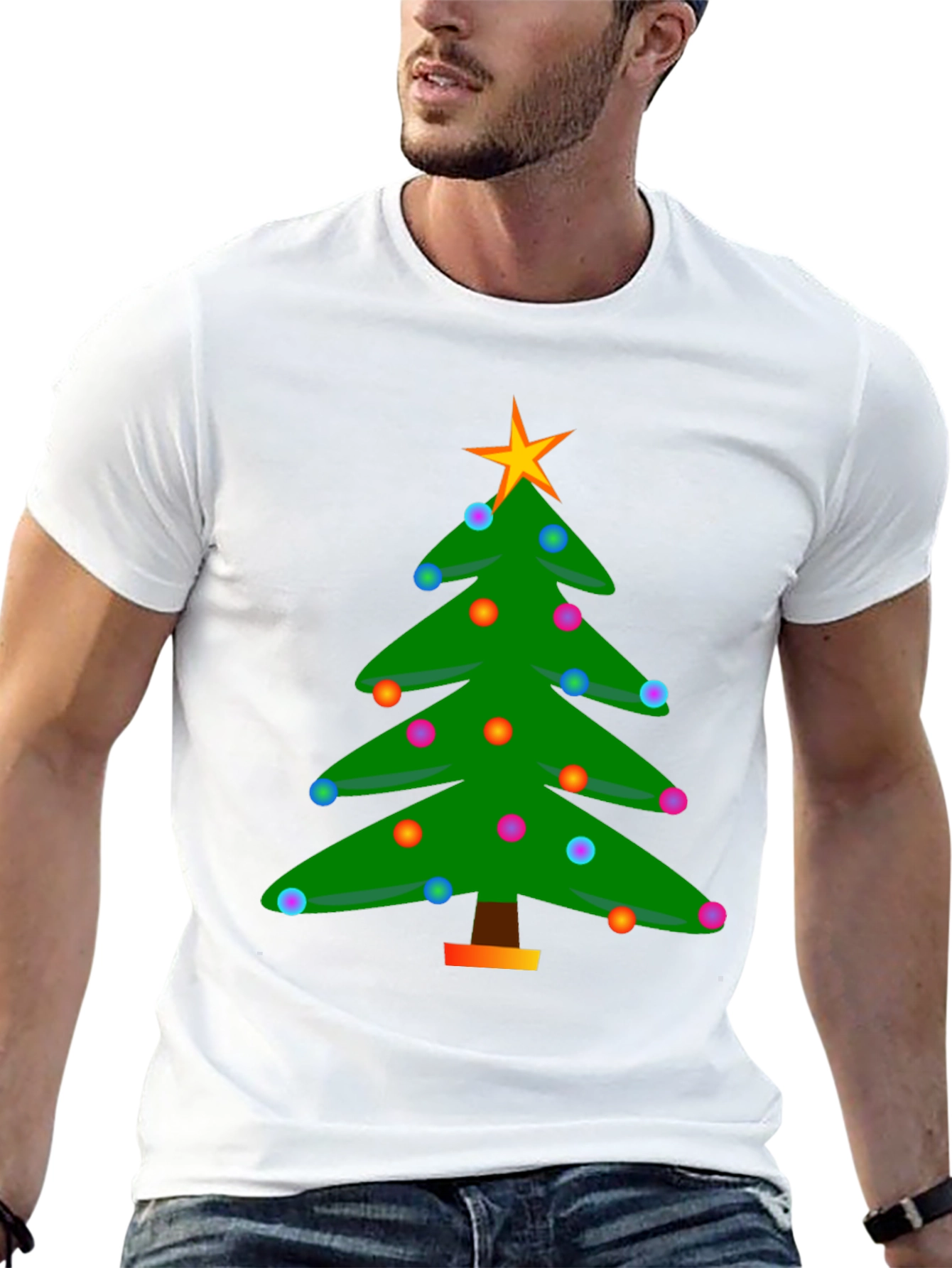 Festive Christmas Tree Graphic T-Shirt