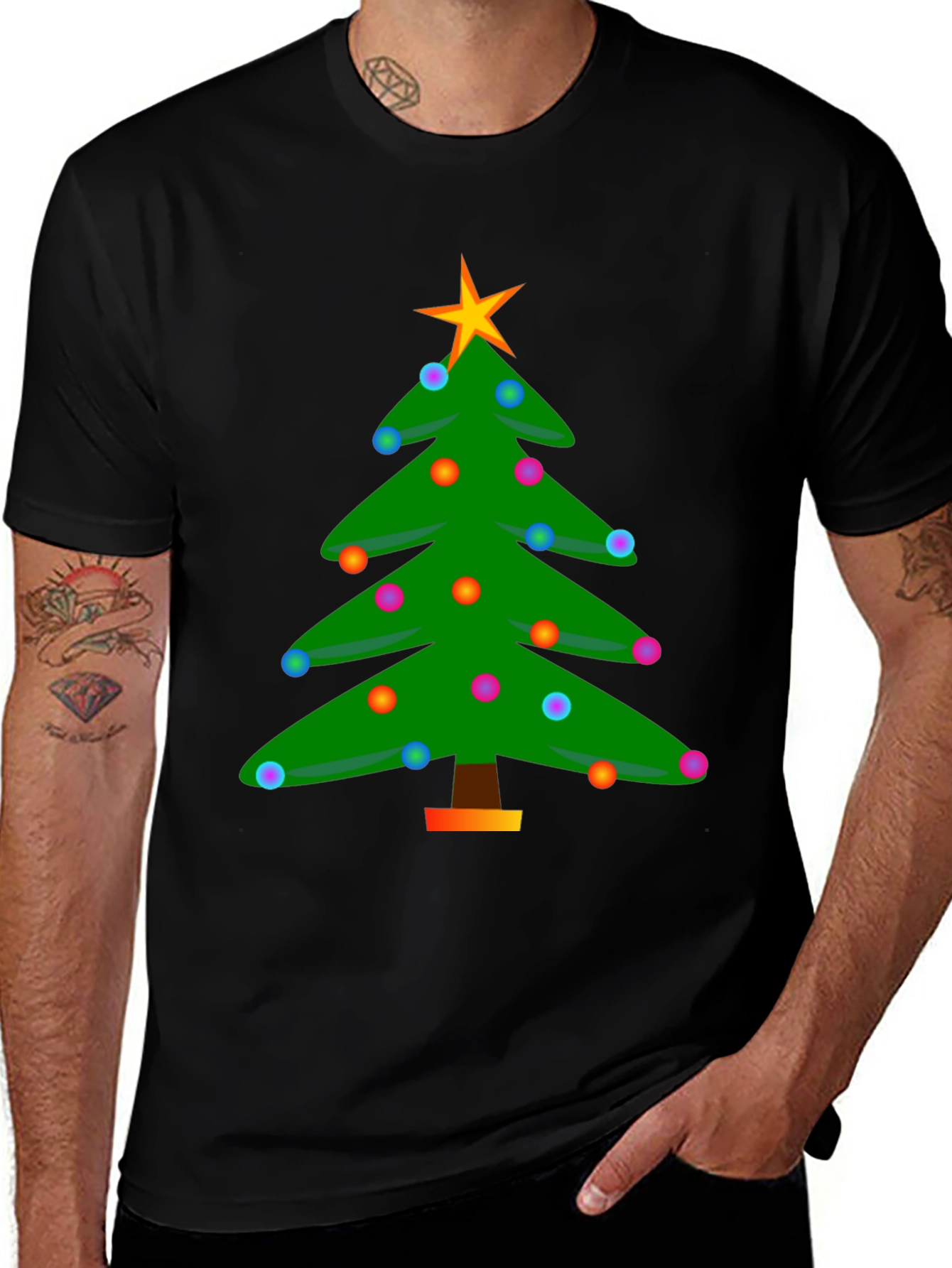 Festive Christmas Tree Graphic T-Shirt