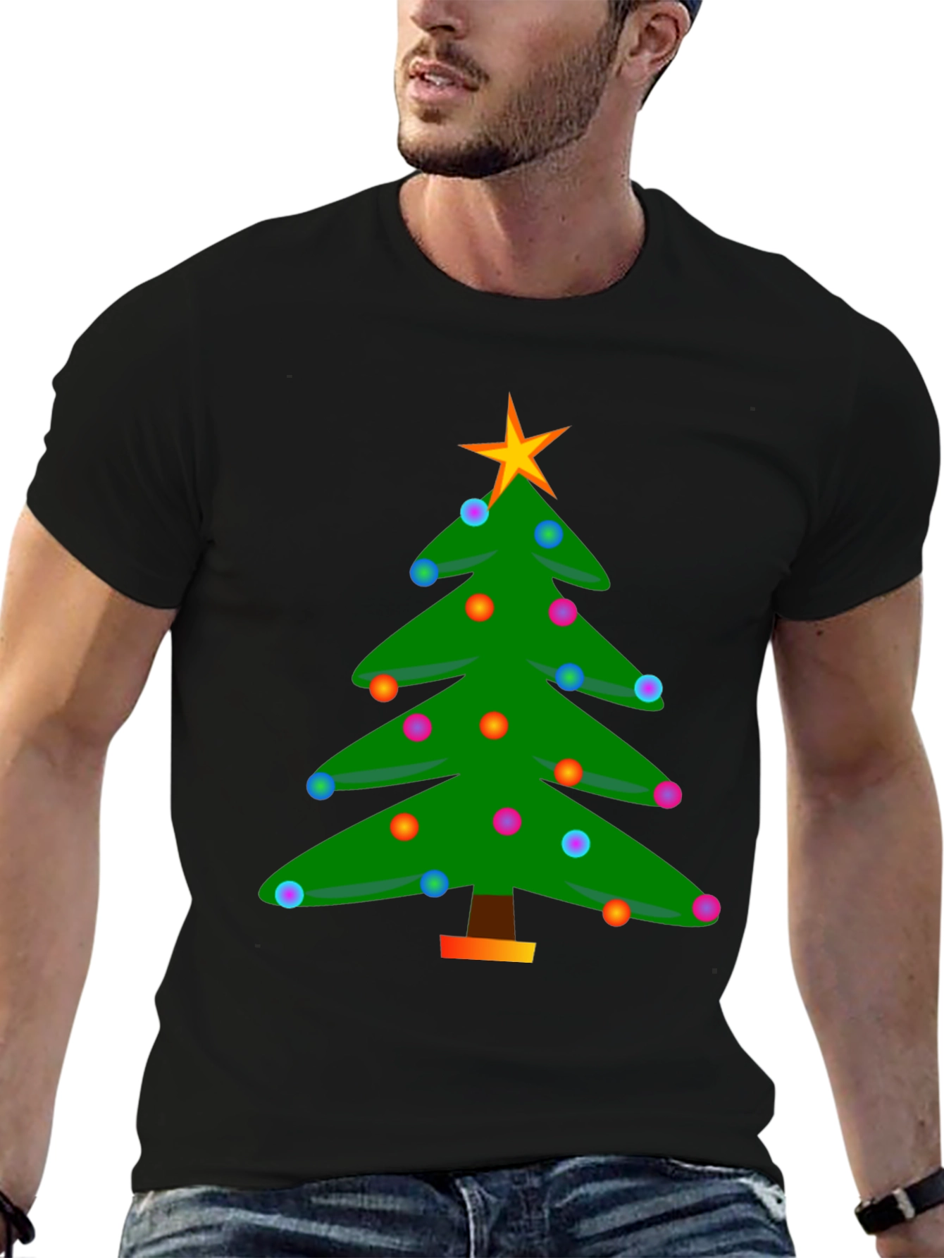 Festive Christmas Tree Graphic T-Shirt