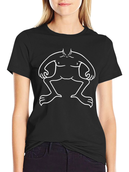 Funny Cartoon Figure Black T-Shirt