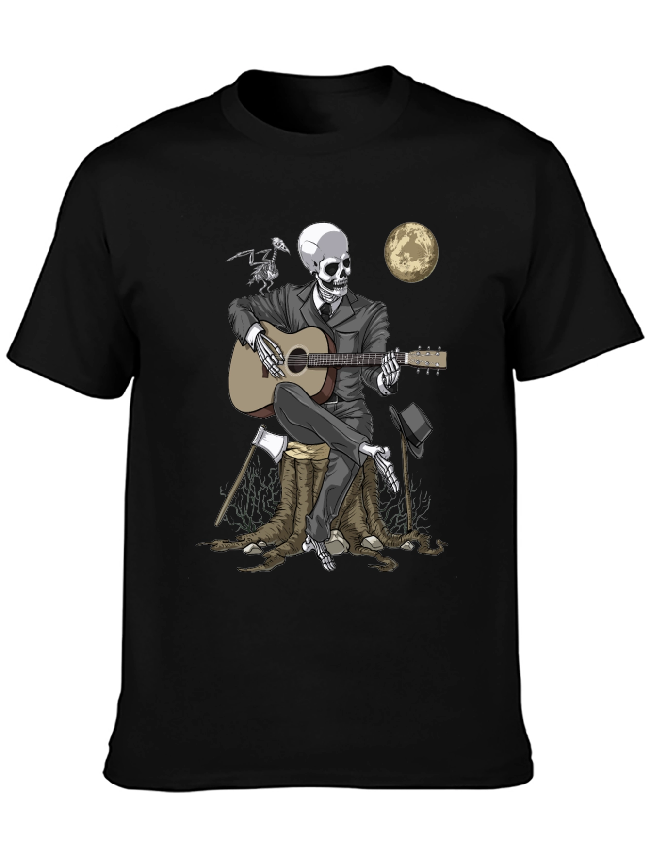 Skeleton Musician Graphic Tee