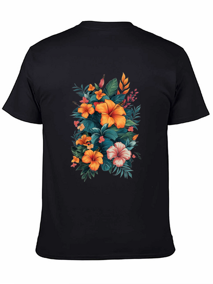 Floral Hibiscus Graphic Tee - Tropical Print