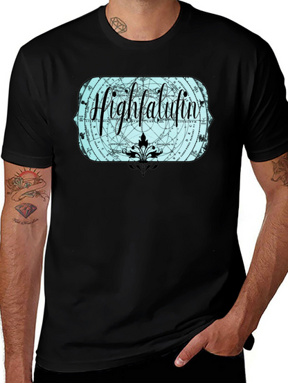 Highfalutin Graphic Print Black T-Shirt