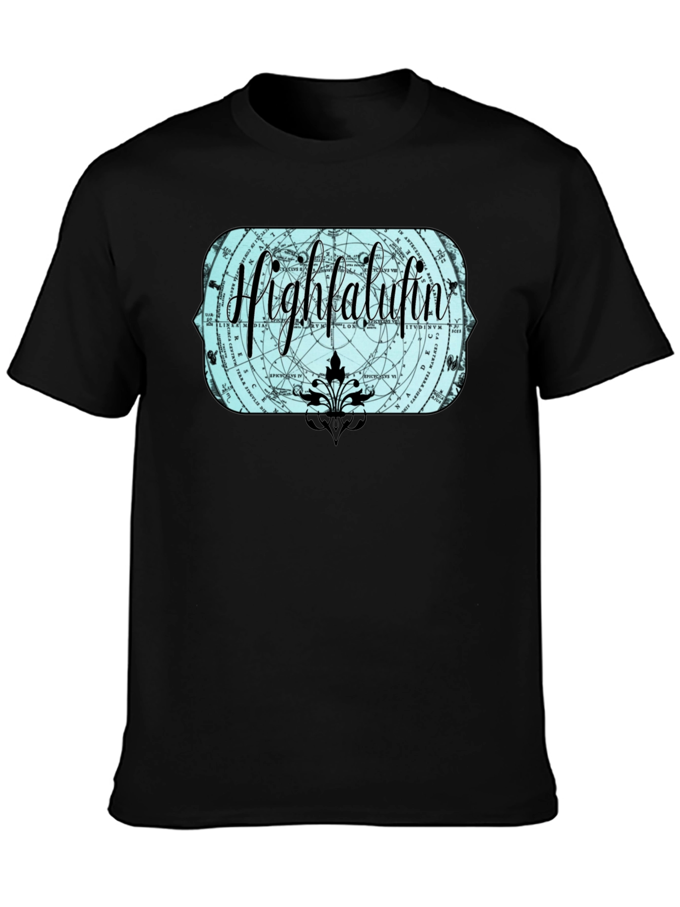 Highfalutin Graphic Print Black T-Shirt