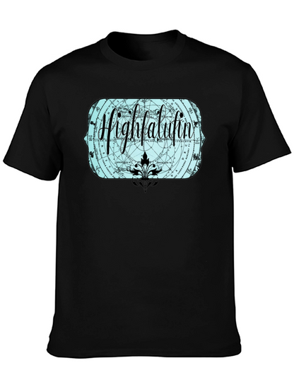 Highfalutin Graphic Print Black T-Shirt