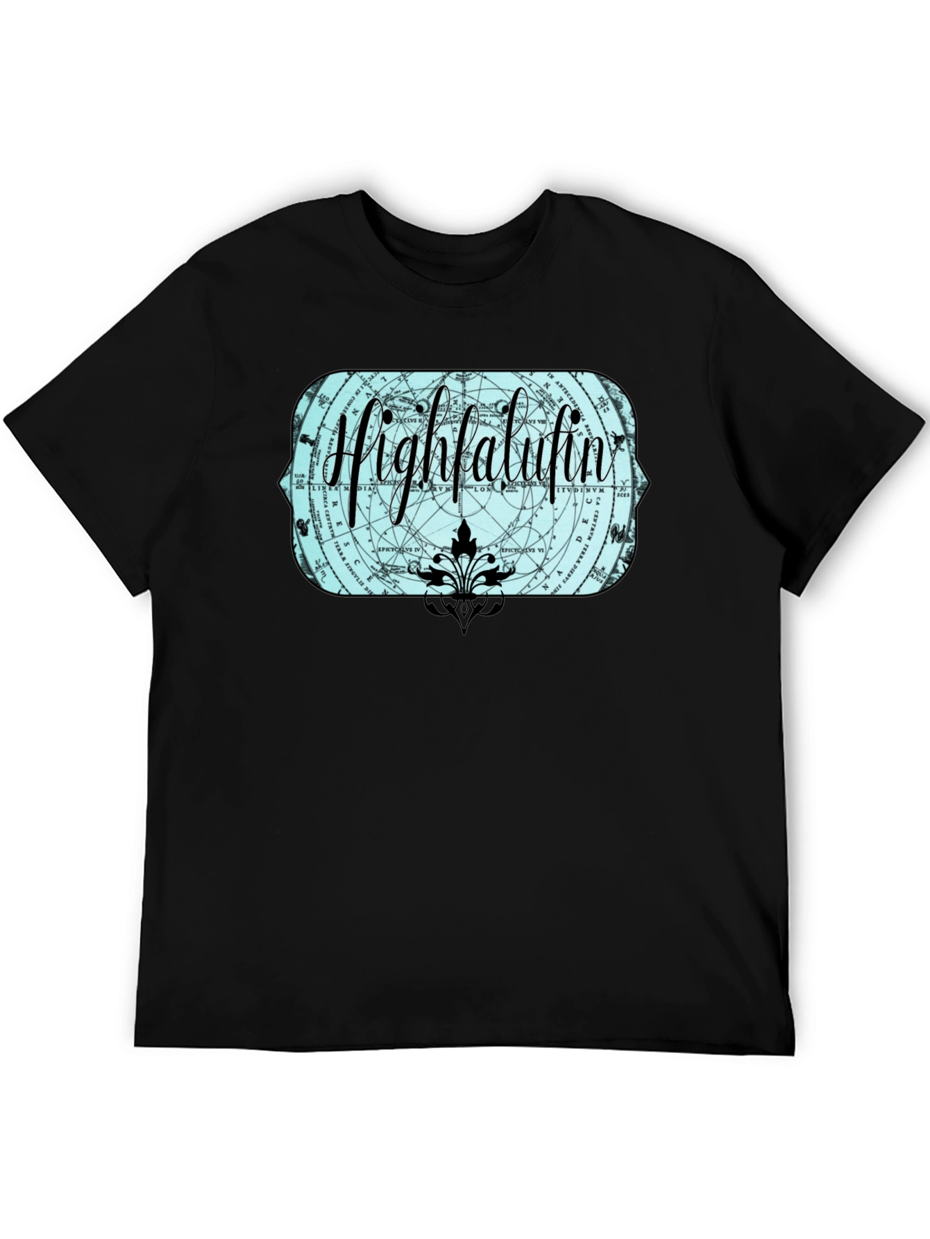 Highfalutin Graphic Print Black T-Shirt