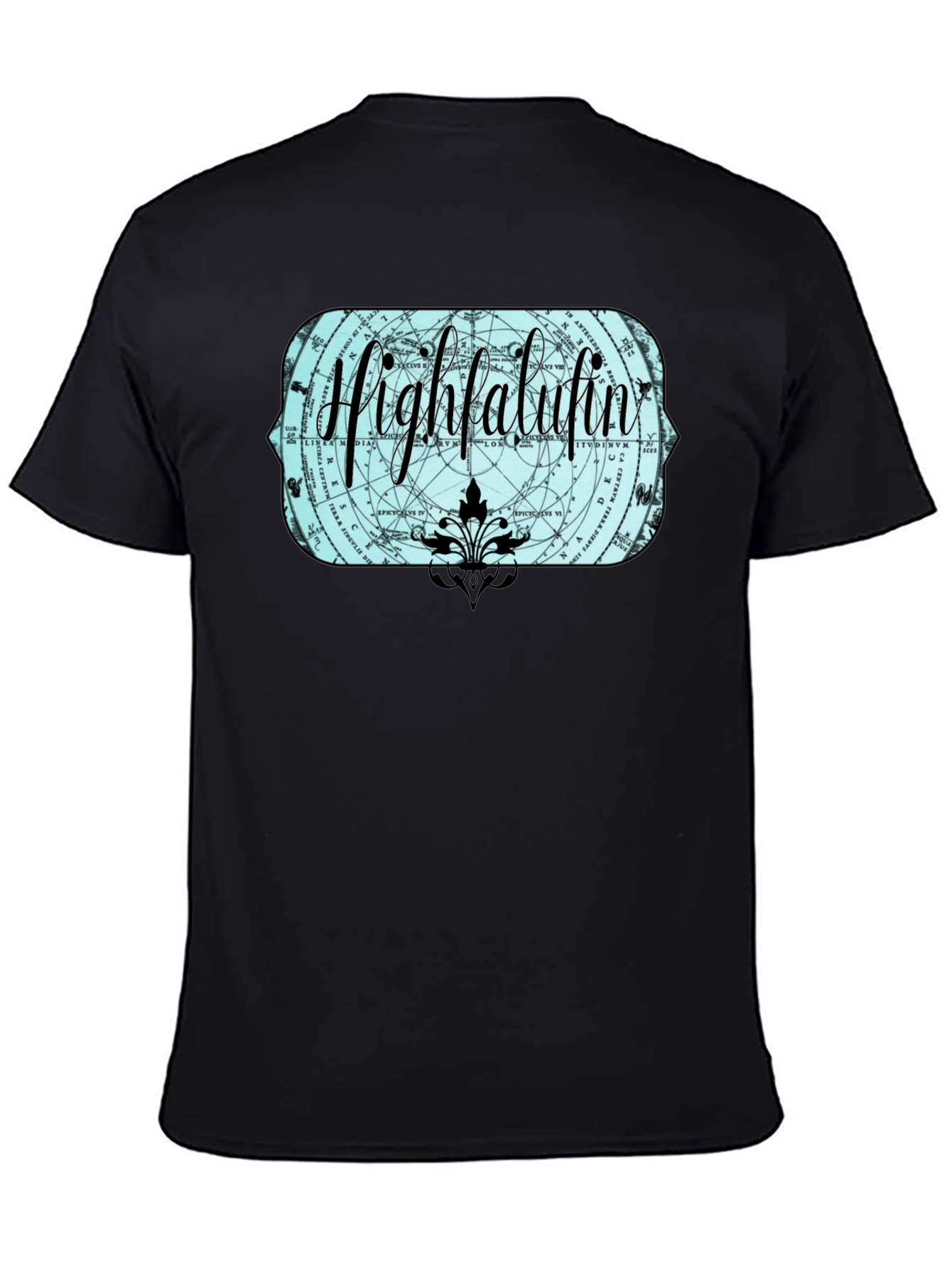 Highfalutin Graphic Print Black T-Shirt
