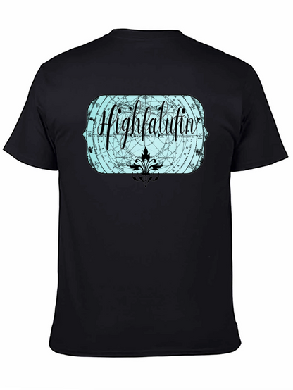 Highfalutin Graphic Print Black T-Shirt