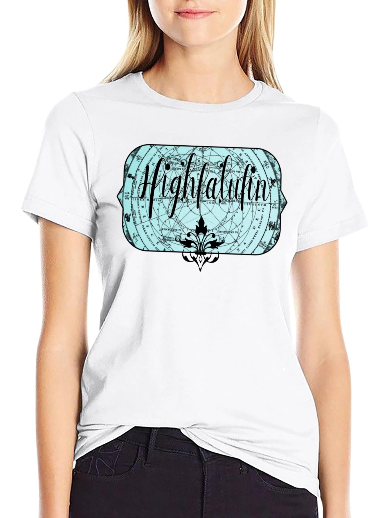 Highfalutin Graphic Print Black T-Shirt