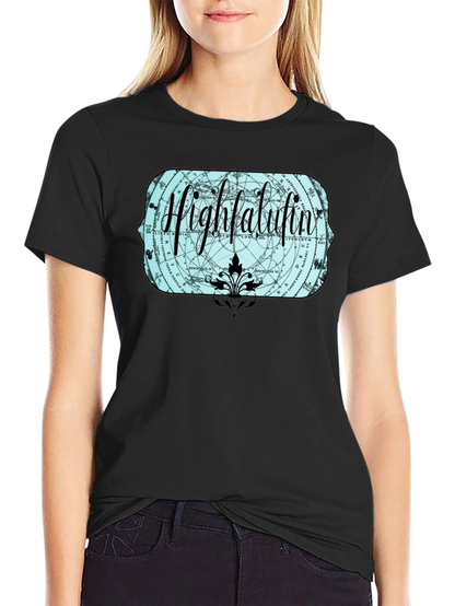 Highfalutin Graphic Print Black T-Shirt
