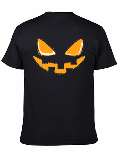 Spooky Pumpkin Face Graphic T-Shirt - Halloween Tee