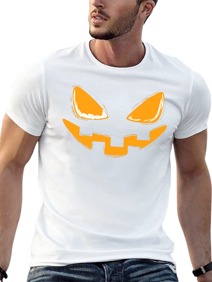 Spooky Pumpkin Face Graphic T-Shirt - Halloween Tee