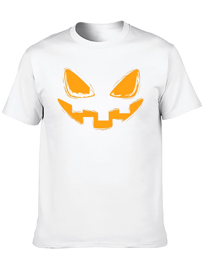 Spooky Pumpkin Face Graphic T-Shirt - Halloween Tee