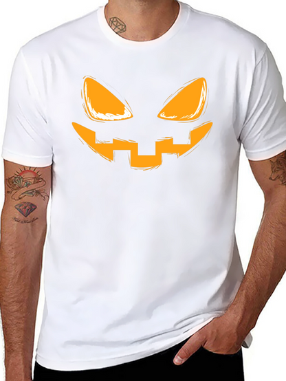 Spooky Pumpkin Face Graphic T-Shirt - Halloween Tee