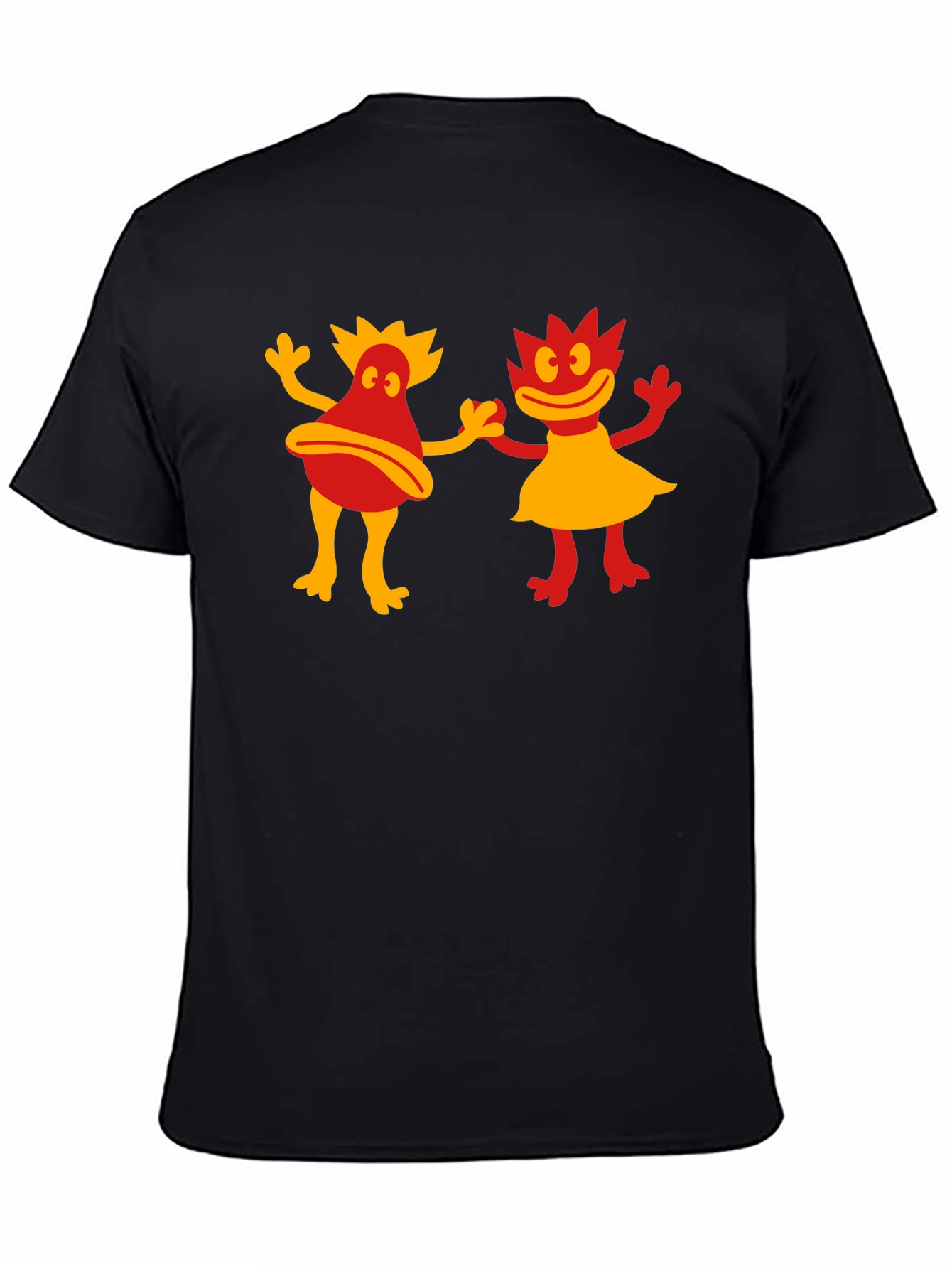 Retro Cartoon Creature Black T-Shirt