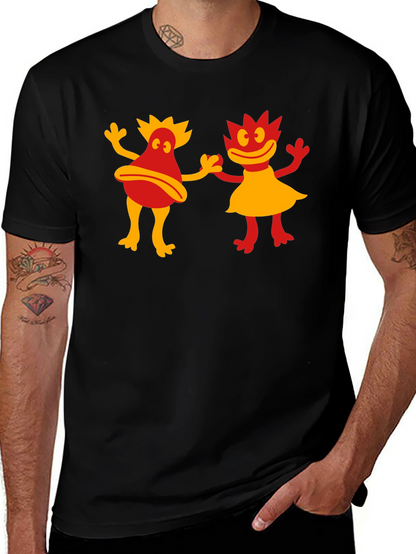 Retro Cartoon Creature Black T-Shirt