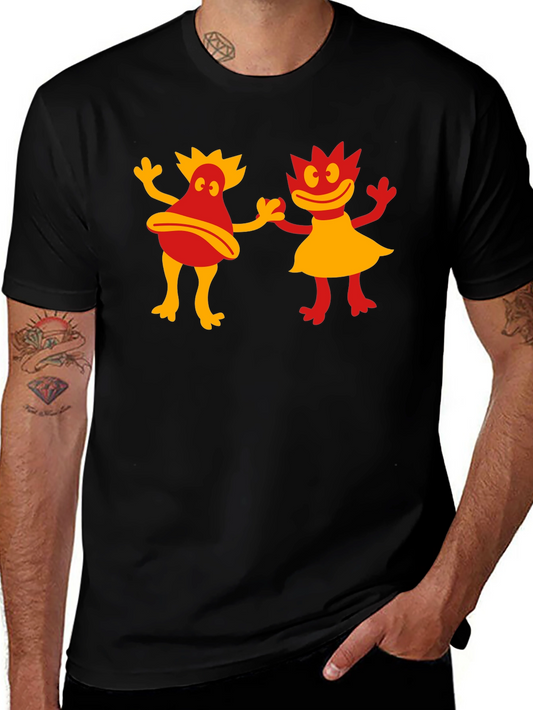 Retro Cartoon Creature Black T-Shirt