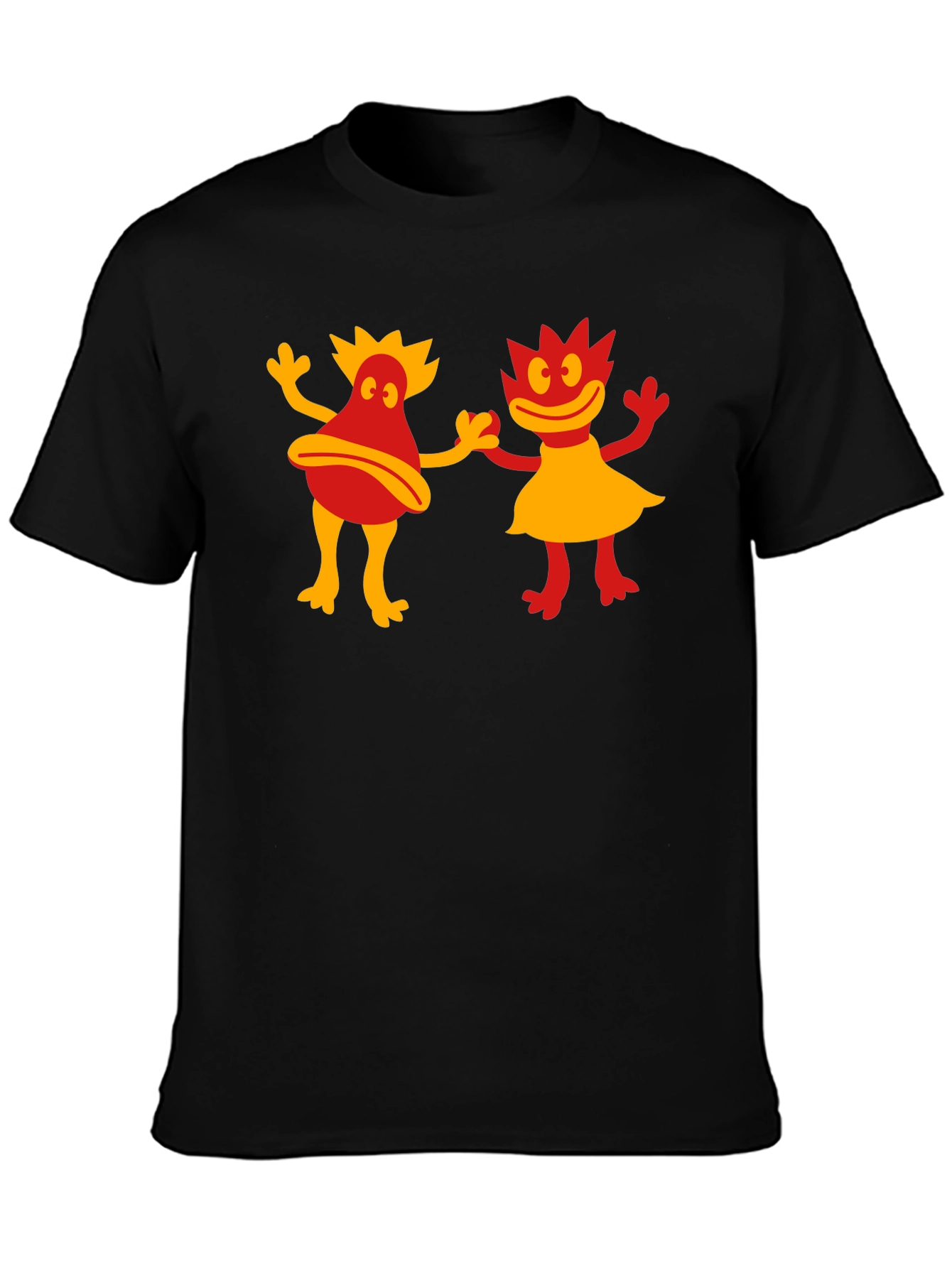Retro Cartoon Creature Black T-Shirt