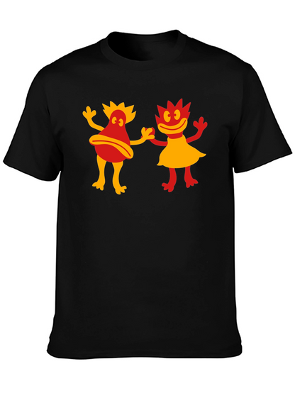Retro Cartoon Creature Black T-Shirt