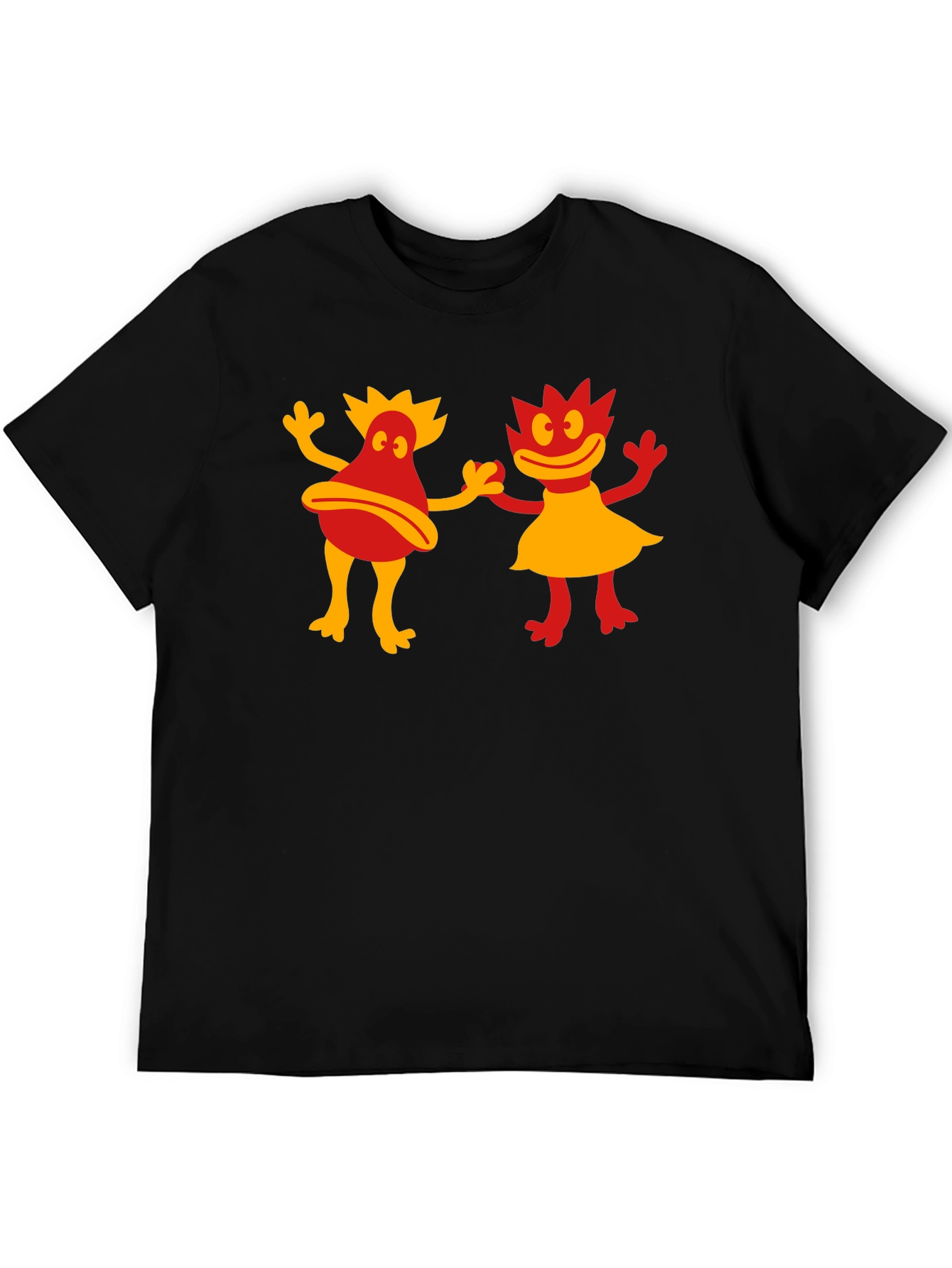 Retro Cartoon Creature Black T-Shirt