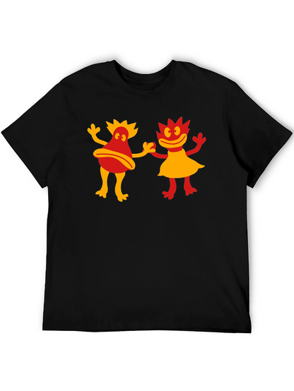 Retro Cartoon Creature Black T-Shirt